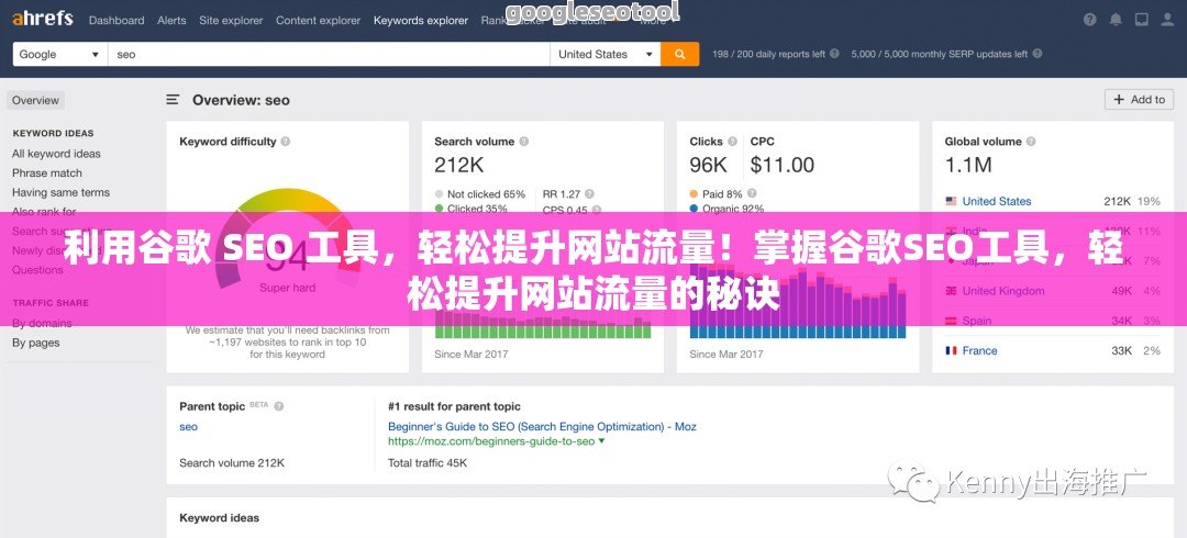 利用谷歌 SEO 工具，轻松提升网站流量！掌握谷歌SEO工具，轻松提升网站流量的秘诀