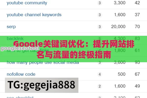 Google关键词优化：提升网站排名与流量的终极指南